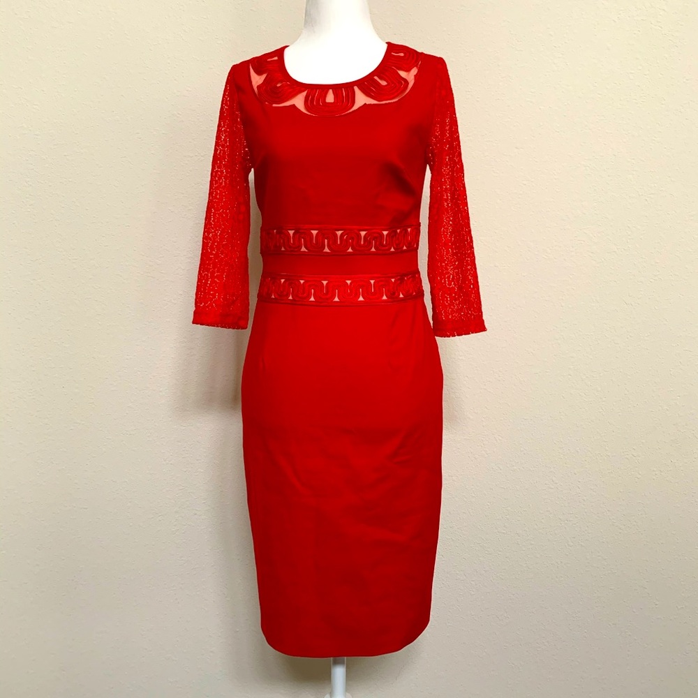 Beautiful Red Dress with Lace Design Size XS